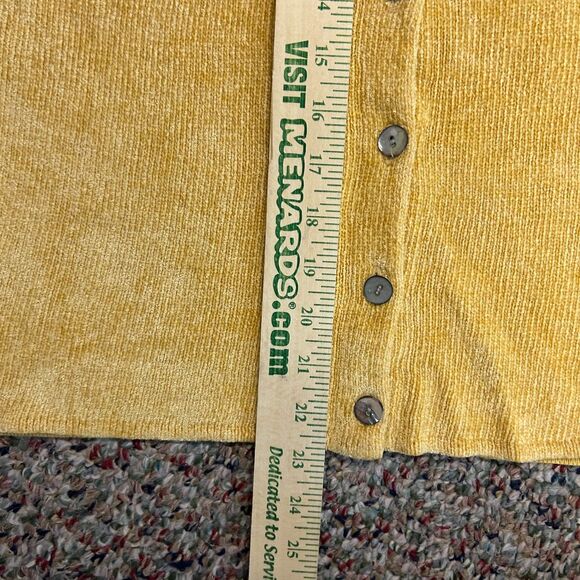 Vintage Susan Bristol Yellow Chenille Front Collared Cardigan Sweater Size M - Picture 13 of 13